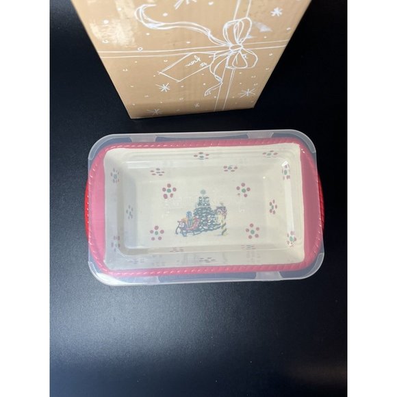 Temp-Tations by Tara HOLIDAY 12 oz loaf pan with plastic cover Christmas Tree - Picture 6 of 6